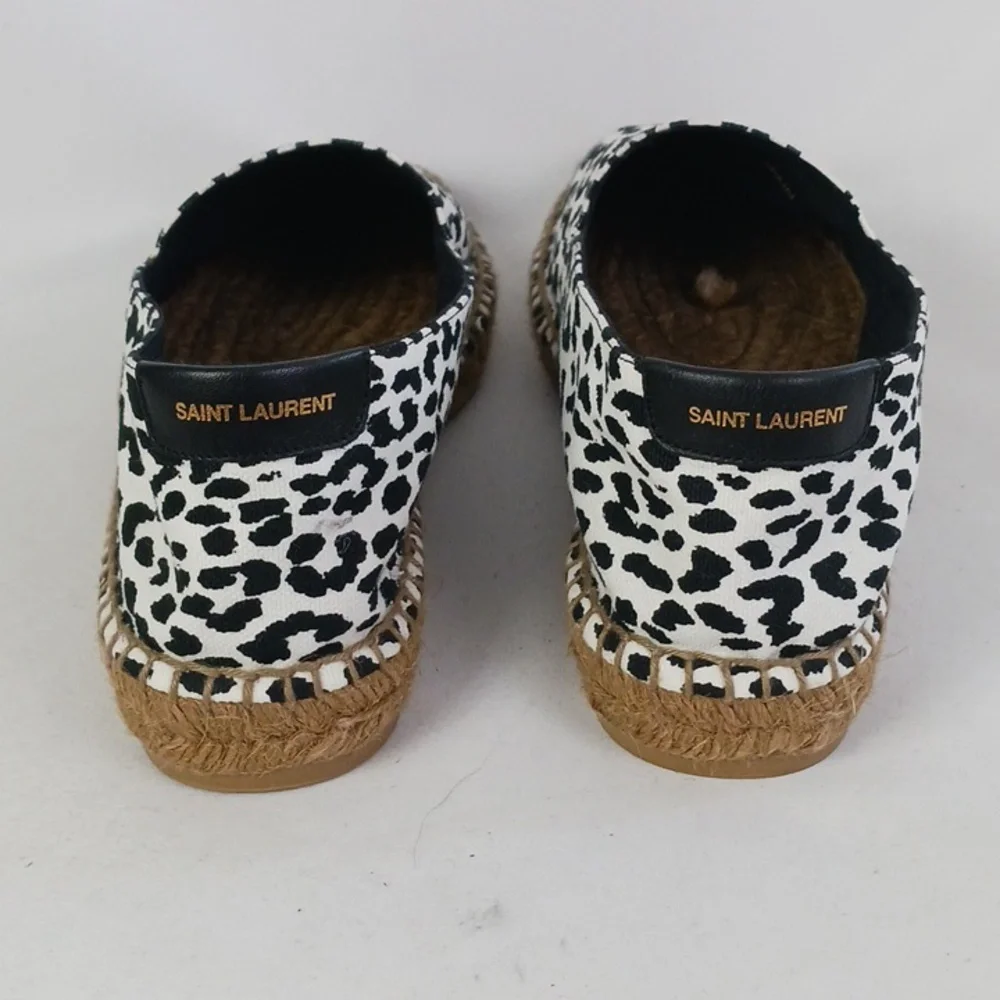 Yves Saint Laurent Animal Print Canvas Nib Espadrilles.